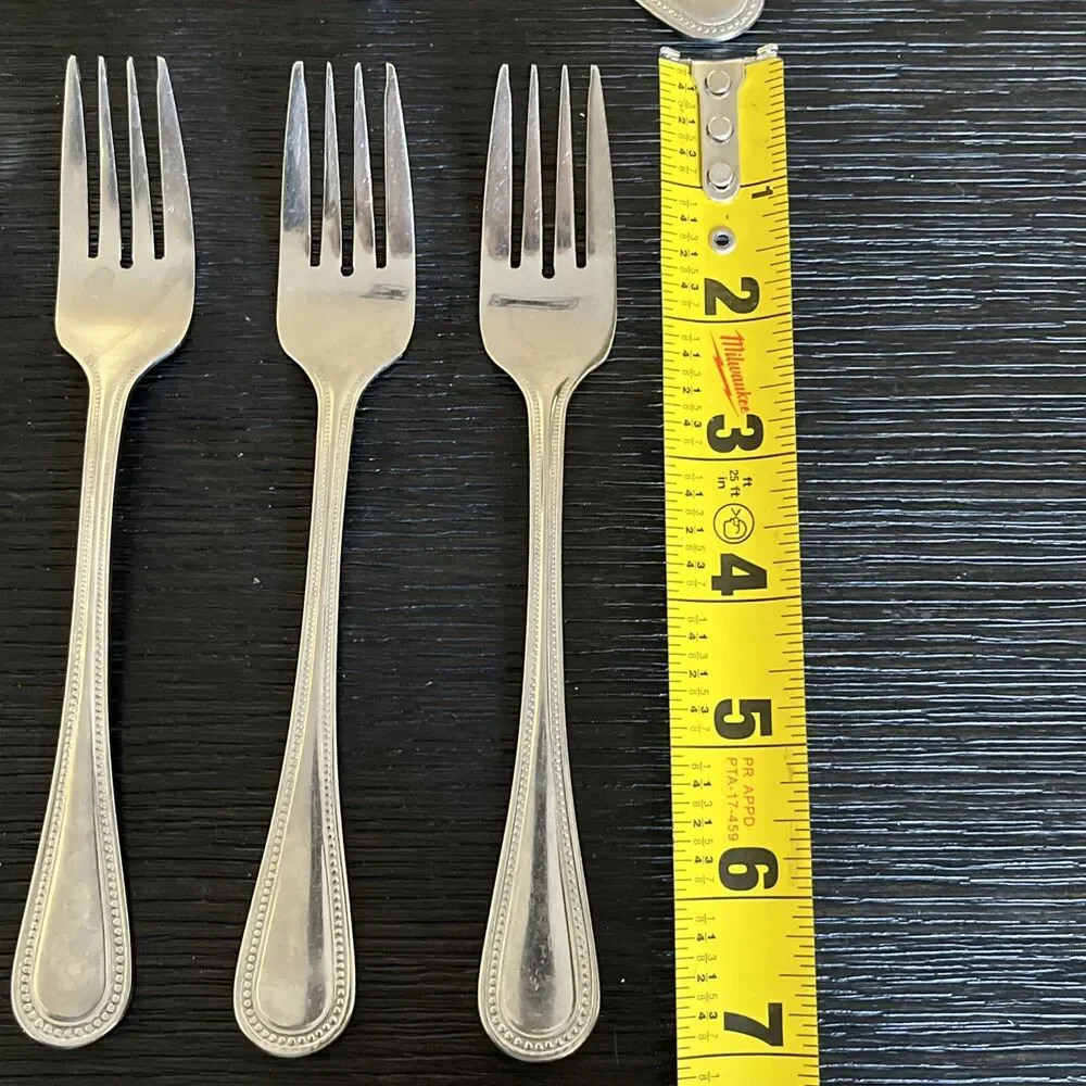Set of 11 Pieces of Wallace Silver Continental Bead 18/10 Spoons Forks